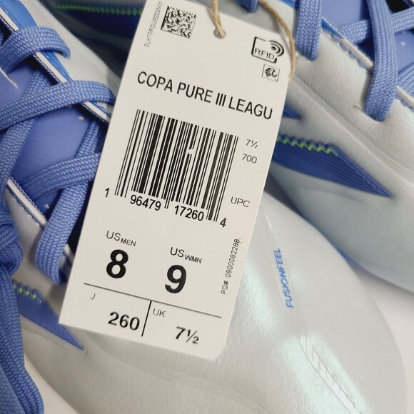 NEW Adidas Copa Pure III League FG MG Soccer Cleats ID9050 Size 8 Halo Blue main image 7